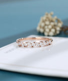 0.5ct Marquise Simulated Diamond Half Eternity Wedding Band 14k Rose Gold Plated