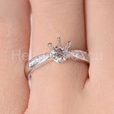 0.2ct Round Stone Ring Setting Round Simulated Semi Mount 14k White Gold Plated