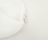 0.2ct Engagement Ring Baguette Cut Blue Aquamarine Trilogy 14k White Gold Finish