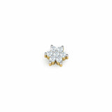 0.4ct Round Cut Diamond Cluster Nose Pin Ring Piercing Women 14k YellowGold Over