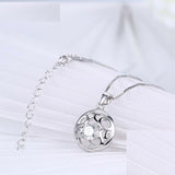 0.5ct Round Cut Diamond Pendant Hollow Solitaire 14k White Gold Finish NO CHAIN