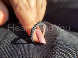 0.1ct Round Simulated Black Diamond Minimalist Wedding Band 14k WhiteGold Plated