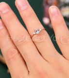 0.5ct Round Cut Simulated Morganite Trilogy Engagement Ring 14k Rose Gold Plated