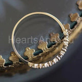 0.5ct Round Cut Moissanite Half Eternity Wedding Band 14k Yellow Gold Plated