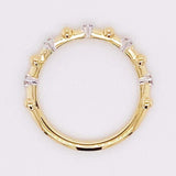 0.3ct Round Cut Moissanite Petite Stackable Wedding Band 14k Yellow Gold Plated
