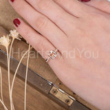 1ct Cushion Cut Simulated Peach Morganite Infinity Ring 14k Rose Gold Plated