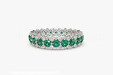 2.1ct Round Cut Simulated Emerald Cocktail Wedding Band 14k Yellow Gold Plated