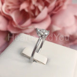 0.2ct Pear Cut Simulated Diamond Solitaire Engagement Ring 14k White Gold Plated