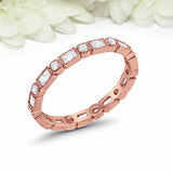 2ct Baguette Cut Diamond Wedding Band Eternity Anniversary 14k Rose Gold Finish