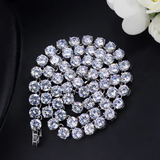 35Ct Round Cut VVS1/D Diamond Tennis Necklace Solid 14K White Gold Over