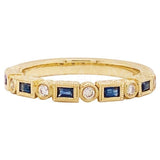 0.5ct Baguette Cut Simulated Sapphire Eternity Wed Band 14k Yellow Gold Plated