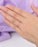 Curved Minimalist Wedding Band 0.5ct Marquise Cut Diamond 14k White Gold Finish