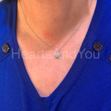 1ct Marquise Cut Simulated Diamond Star Pendant with Chain 14k White Gold Plated