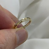 0.2ct Round Cut Moissanite Minimalist Women Wedding Band 14K Yellow Gold Plated