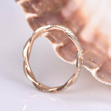 Infinity Design Wedding Ring Band 1.2ct Round Cut Diamond 14k Rose Gold Finish