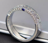 2.5ct Round Cut Diamond Wedding Ring Band 14k White Gold Over Milgrain Eternity