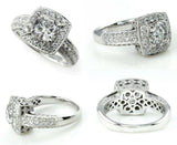 5Ct Round Cut VVS1/D Diamond Halo Vintage Engagement Ring 14K White Gold Finish