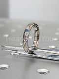 0.1ct Round Cut Simulated Aquamarine Unique Wedding Band 14k White Gold Plated