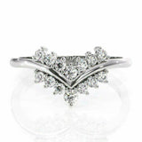 2.5ct Round Diamond Stackable Curved Crown Engagement Ring 14K White Gold Over