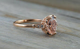 1.7ct Oval Peach Morganite Filigree Solitaire Engagement Ring 18k Rose Gold Over