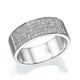 5ct Round Cut VVS1D Diamond Wedding Band Cluster Five Row 14k White Gold Finish