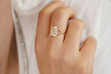 2ct Baguette Cut Diamond Enchanting Art Deco Cocktail Ring 14k Yellow Gold Over