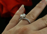 1.1ct Round Cut Diamond Twisted Solitaire Engagement Ring 14k White Gold Finish