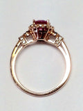 2Ct Oval Cut Pink Sapphire Diamond Vintage Engagement Ring 14K Rose Gold Finish