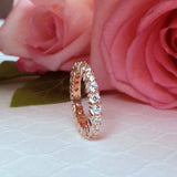 1ct Round Diamond Classic Eternity Wedding Anniversary Band 14k Rose Gold Finish