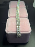 10ct Round Cut Simulated Diamond Dual Row Tennis Bracelet 14k White Gold Plated