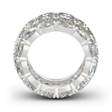 10Ct Oval Cut Diamond East West Cocktail Iced Eternity Band 14K White Gold Over