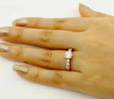 Accents Solitaire Engagement Ring 2ct Round Cut Diamond 14k Yellow Gold Finish