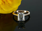 1.5ct Emerald Cut Diamond Solitaire Proposal Engagement Ring 14k Rose Gold Over