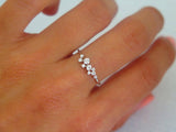 0.5ct Round Cut Diamond Minimalist Promise Engagement Ring 14k White Gold Finish