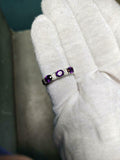 2.5ct Wedding Band Oval Purple Amethyst Stylish Three Stone 14k White Gold Over