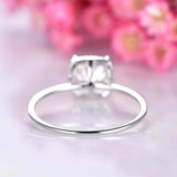 1.5ct Cushion Cut Diamond Pink Ruby Halo Engagement Ring 14k White Gold Finish