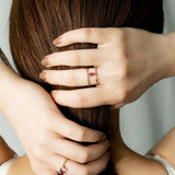 0.5ct Marquise Cut Pink Ruby Split Band Wide Solitaire Ring 14k Yellow Gold Over