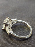 2.1ct Round Cut Moissanite Three Stone Ring Bridal Set 14k White Gold Plated