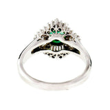 2ct Asscher Green Emerald Engagement Ring Cocktail Sunburst 14k White Gold Over