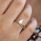 0.4ct Pear Simulated Diamond Solitaire Engagement Ring 14k Yellow Gold Plated