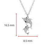 0.5ct Round Moissanite Mothers Day Fish Pendant 14k White Gold Plated NO CHAIN