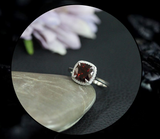 1.6ct Cushion Cut Red Garnet Engagement Ring 14k White Gold Finish Halo Design