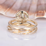 Infinity Bridal Set Engagement Ring 2ct Round Cut Diamond 14k Yellow Gold Finish