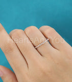 0.3ct Baguette Cut Simulated Diamond Minimalist Wedding Band 14k RoseGold Plated