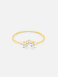 0.3ct Engagement Ring Round Cut Diamond Floral Minimalist 14k Yellow Gold Finish