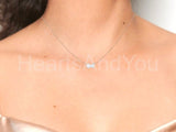 1ct Pear Cut Simulated Diamond Toi Et Moi Pendant Chain 14k White Gold Plated