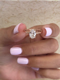 1ct Oval Cut VVS1 Diamond Halo Solitaire Engagement Ring 14k Rose Gold Finish