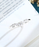 0.5ct Pear Simulated Diamond Minimalist Engagement Ring 14k White Gold Plated