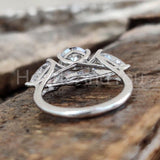 2.2ct Oval Simulated Diamond Three Stone Engagement Ring 14k White Gold Plated