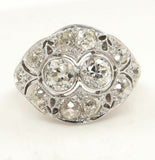 6Ct Round Cut Diamond Edwardian Antique Mesh Cocktail Ring 14K White Gold Finish